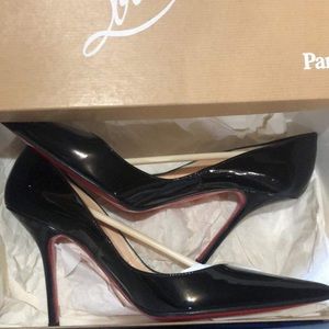 Louboutin Decoltissimo 100 patent calf bk heels